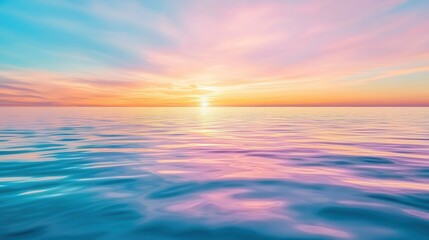 Wall Mural - Colorful Sunset Reflecting in Calm Water.