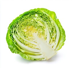 Wall Mural - A head of cabbage on a white background