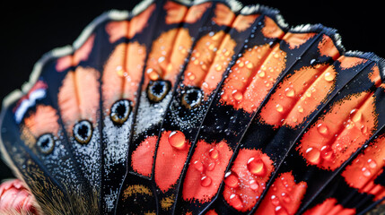 Wall Mural - Macro Shot of a Butterfly Wing - The complex patterns and vibrant colors of a butterfly wing.