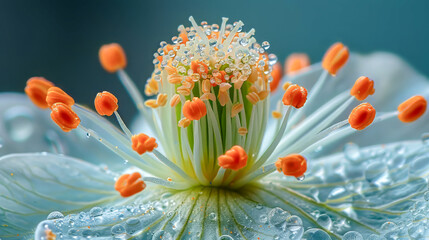 Wall Mural - Pollen on a Flower - Finest details of pollen resting on a pistil.