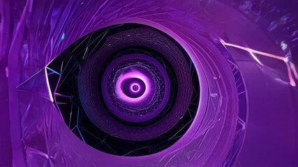 Poster - a captivating purple glow spirals through a dark, tunnel-like space, creating a mesmerizing and abst
