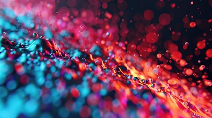 Poster - Captivating digital artwork featuring dynamic fluid like motions in a vibrant colorful backdrop  The image showcases a mesmerizing blend of energy movement and abstract visual effects