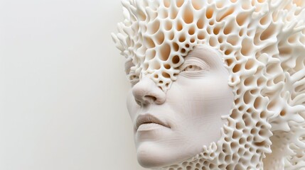 Poster - Captivating and Dimensional Sculptures with Intricate 3D Printed Textures and Organic Patterns Showcasing Innovative and Futuristic Expression