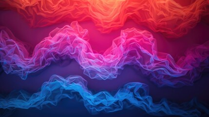 Poster - Mesmerizing Luminous Dreamscape of Flowing Ethereal Energies A captivating abstract visual display of dynamic light projections gradient patterns and swirling neon waves creating a surreal