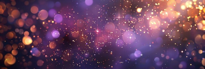 Poster - Abstract Festive Lights Background with Bokeh and Glitter - This image features a beautiful abstract background with colorful bokeh lights and glitter, symbolizing celebration, joy, festivity, magic, 