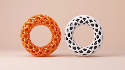 Fototapete - Dynamic and Dimensional Programmable Matter Designs in Fluid Abstract Geometric Shapes and Patterns  Captivating digital renders showcasing innovative and transformative structures forms