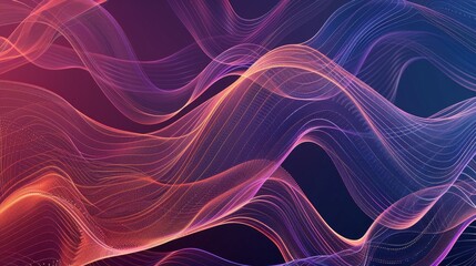 Poster - Abstract Flowing Lines in Vibrant Colors - Abstract background with flowing lines in vibrant colors representing technology, movement, energy, fluidity, and digital art.