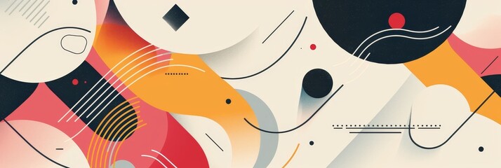 Poster - Abstract Geometric Background with Vibrant Colors and Shapes - A dynamic abstract design with overlapping shapes in a mix of red, orange, and black, symbolizing creativity, energy, modernity, and abst