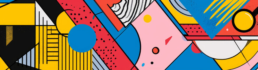 Poster - abstract geometric pattern in vibrant colors - a colorful abstract geometric pattern featuring a blu