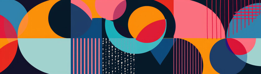 Poster - abstract geometric pattern with vibrant colors - this abstract background features a playful mix of 