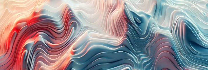 Poster - Abstract Liquid Swirls in Red, Blue, and White - A mesmerizing abstract background with swirling liquid patterns in shades of red, blue, and white, symbolizing fluidity, movement, energy, and creativi