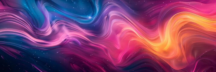 Poster - Abstract Swirling Colors, Cosmic Nebula Background - A vibrant abstract background featuring swirling colors and a cosmic nebula effect, symbolizing energy, movement, creation, and the cosmos.