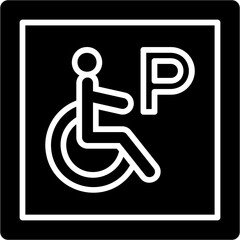 Canvas Print - Disable Parking Icon