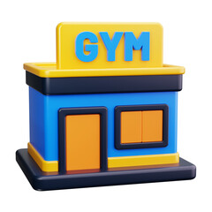 Poster - gym 3d render icons