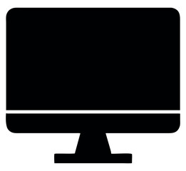 Poster - Black and white silhouette of a computer monitor. Vector illustration