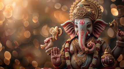 Wall Mural - beautiful statue of god ganesha