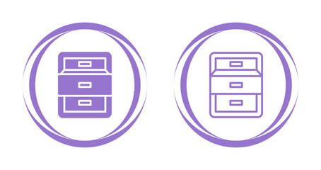 Sticker - Filing cabinet with open door Vector Icon