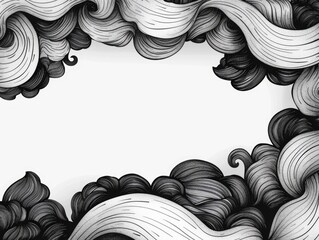 Poster - Captivating Monochrome Doodle Art with Fluid Hand Drawn Typography and Flair   A visually striking abstract composition featuring intricate swirling patterns organic lines