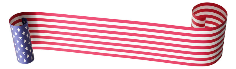 usa flag with dynamic ribbon twist, perfect as versatile header or footer for patriotic event flyers