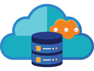 Poster - Cloud database server icon illustration. Vector illustration