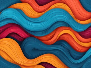 Poster - Vibrant Swirling Abstract with Dynamic Fluid Patterns and Harmonious Color Palette  Mesmerizing digital artwork with organic flowing lines curves and shapes creating a sense of energy
