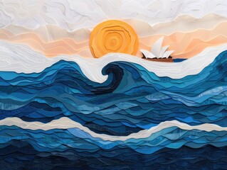 Poster - this captivating digital collage artwork features a striking composition of layered and cut out elem