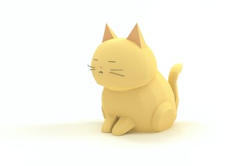 Aufkleber - A yellow cat sits on a white surface