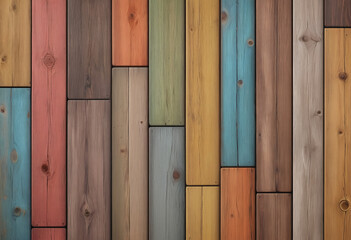 Poster - Stock image of timber planks of different colors