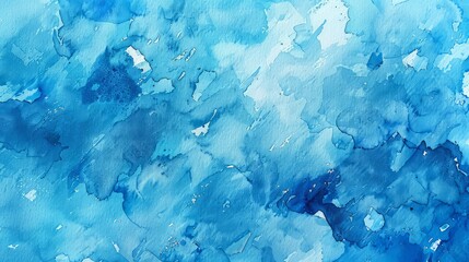 Wall Mural - Blue wet watercolor background. Abstract watercolor, hand painted blue background.