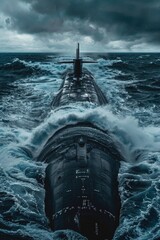 Aufkleber - A submarine submerged in the open ocean