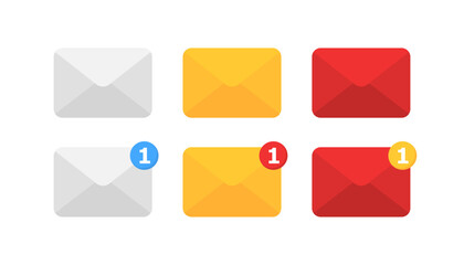 Poster - Mail set icons. Flat style. Vector icons.