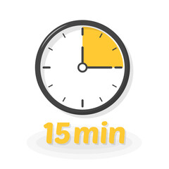 Poster - 15 min icon. Clock icon. Flat style. Vector icon.