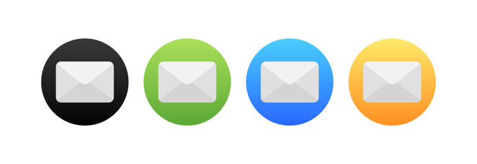Poster - Mail set icons. Flat style. Vector icons.
