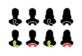 Poster - Call set icons. Silhouette and flat style. Vector icons.