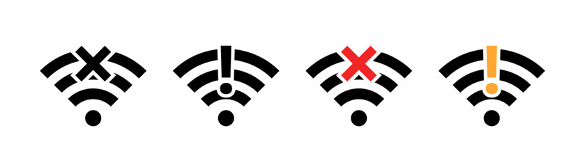Poster - Wi-fi connection set icons. Linear and flat style. Vector icons.