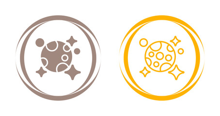 Sticker - Moon And Stars Vector Icon