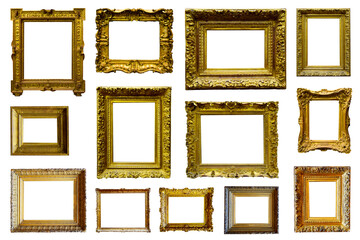 beautifully decorated, unique and antique gold picture frame