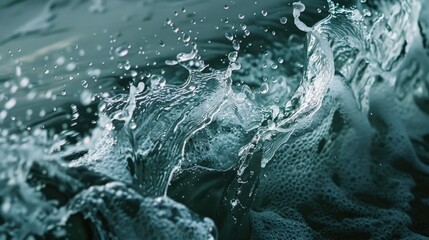 Poster - A close-up shot of a wave crashing against the ocean shore, highlighting the power and beauty of nature