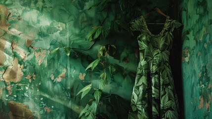Poster - A dress hangs on the wall in a cozy room, perfect for interior design or fashion inspiration
