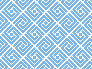 Abstract geometric pattern. A seamless vector background. White and blue ornament. Graphic modern pattern. Simple lattice graphic design