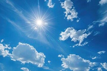 Aufkleber - A picture of a bright and clear blue sky with sunshine, perfect for use as background or illustration