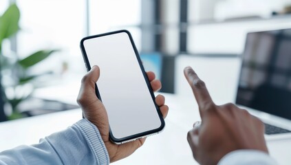 Poster - Person Holding a Smartphone with Blank Screen