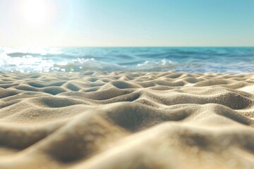 Poster - A serene coastline view with a vast expanse of water and a sandy beach