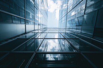Poster - High-rise building with numerous windows, suitable for urban or cityscape scenes