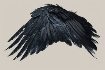 Poster - Image of a black bird's wing in close-up, great for wildlife or nature photography use