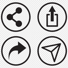 Poster - Share icon set. Sharing vector icon. share arrow icon reply send forward icons button. Like, comment, share and save icons. Social media flat icon. Vector EPS 10.