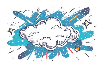 Wall Mural - a cloudy sky with a bright starburst in the background, ideal for use in astronomy or nature-themed 