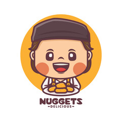 Wall Mural - nuggets cartoon mascot, suitable for culinary businesses