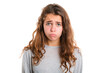 © David Kreuzberg - young girl looking sad and confused, isolated on white or transparent png