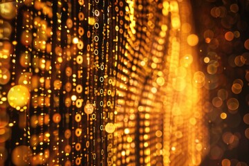 Poster - Brightly lit wall with colorful lights and reflections